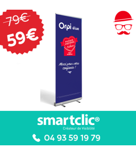 Roll-up Orpi "Marque préférée des français" Bleu