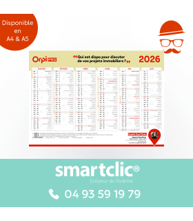 Calendrier 2026 - Civils - A4 - "Agent Orpi Pro"