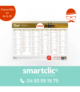 Calendrier 2026 - Civils - A4 - "Paysage"