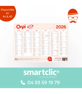 Calendrier 2026 - Civils - A4 - "Marque Préférée Des Français"