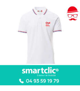 Polo FRANCE unisexe - Blanc