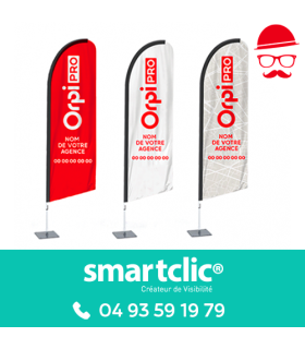 Drapeau "Aile" - Hauteur 1,50M - Orpi Pro