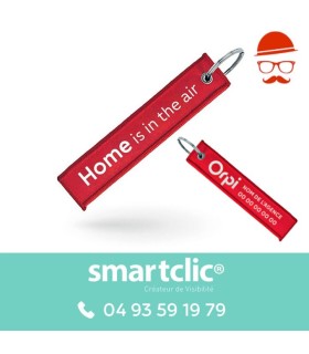 Porte-clé tissu "Home is in the air" - Personnalisé (vendu par lots 250)