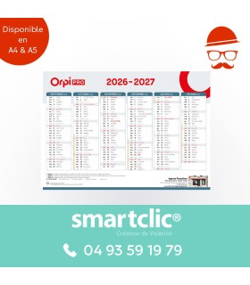 Calendrier 2026/2027 - Scolaire - A5 - "Orpi Pro"