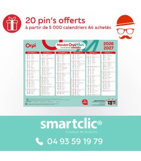 Calendrier 2026/2027 - Scolaire - A4 - "Mandat Orpi Max" (MOM)