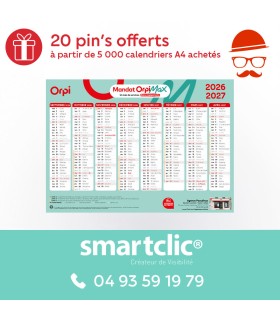 Calendrier 2026/2027 - 16 mois - A4 - "Mandat Orpi Max" (MOM)
