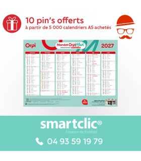 Calendrier 2027 - Civils - A5 - "Mandat Orpi Max" (MOM)