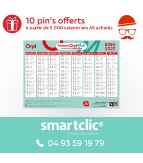 Calendrier 2026/2027 - 16 mois - A5 - "Mandat Orpi Max" (MOM)