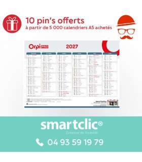 Calendrier 2027 - Civils - A5 - "Orpi pro"
