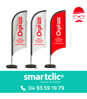 Drapeau "Aile" - Hauteur 2,40M - Orpi Pro