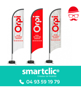 Drapeau "Aile" - Hauteur 3,50M