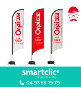 Drapeau "Aile" - Hauteur 3,50M - Orpi Pro