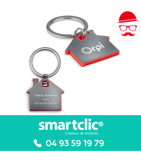 Porte-clé Maison « Alliage » personnalisé (vendu par lots)