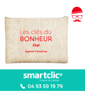 Trousse "Les clés du bonheur" 100% RPET - personnalisé (lot de 100)