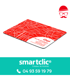 Tapis de souris - Map rouge - cercle blanc (le lot de 100)